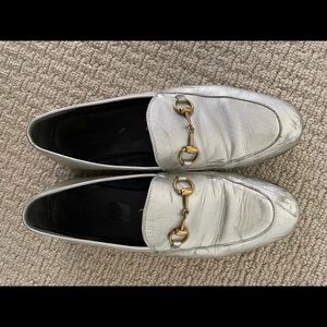 Silver Gucci loafers